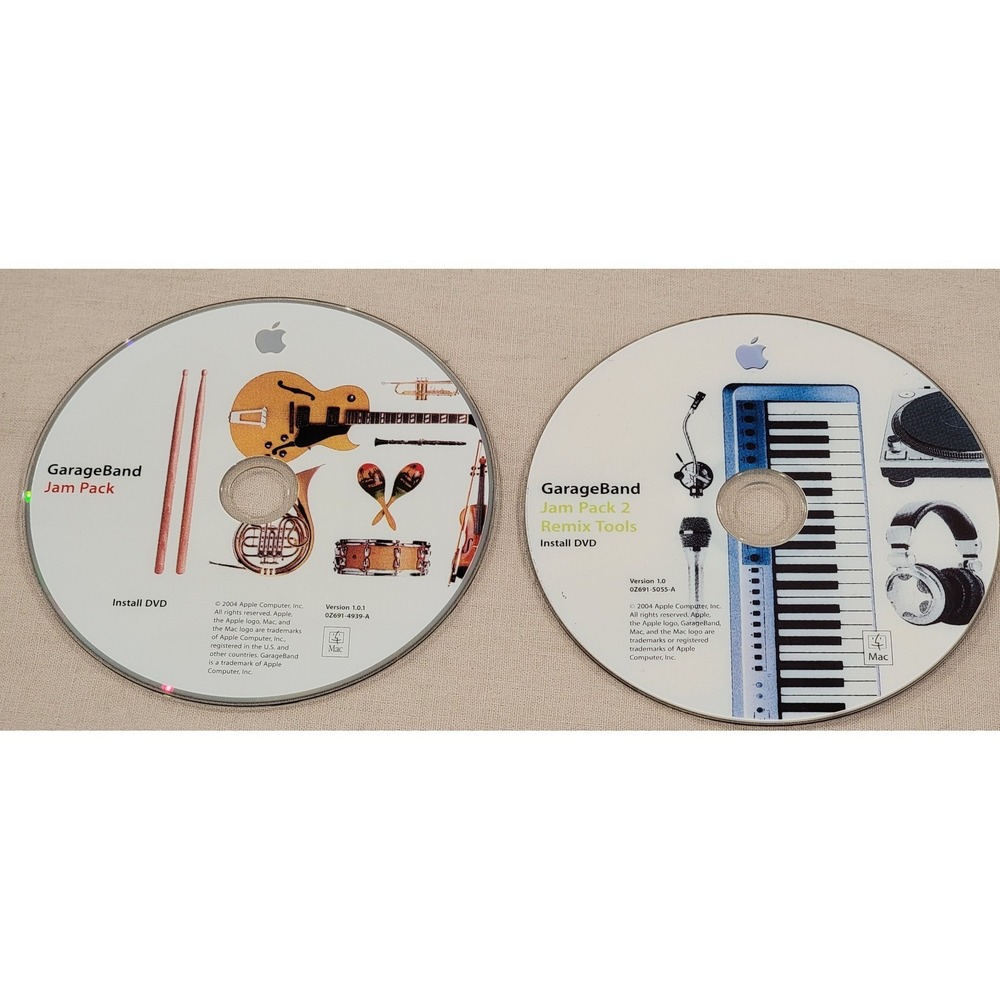 Apple GarageBand Jam Pack & Jam Pack‎ 2 Remix Tools Install DVDs for Mac